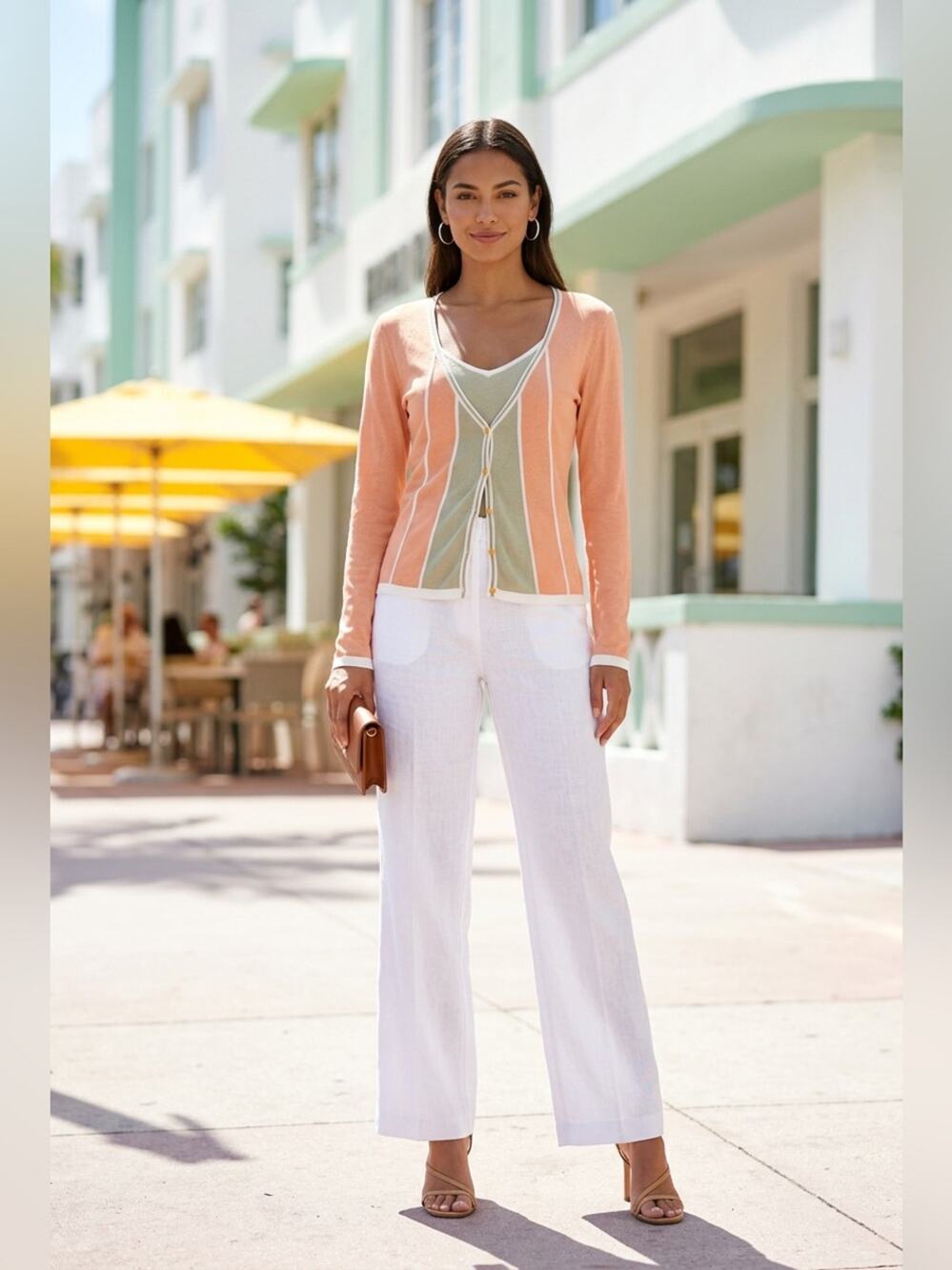 Company Ellen Tracy Twin Set Cardigan/Tank in 100% Cotton very soft.